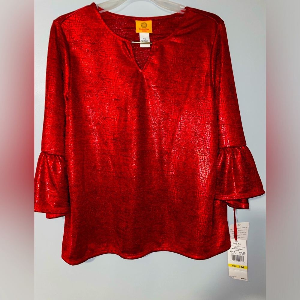 🌟NWT Ruby Road Elegant Red Women's Top